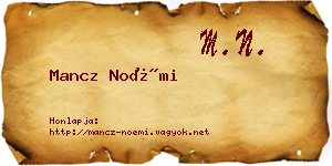 Mancz Noémi névjegykártya